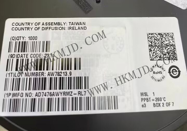 12位ADC AD7476AWYRMZ 1 MSPS、低功耗A/D轉(zhuǎn)換器，采用MSOP封裝
