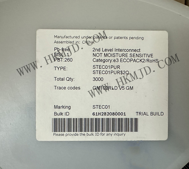 ST推出電源管理IC STEC01PUR 接地路徑安全開關(guān)，帶可編程定時器