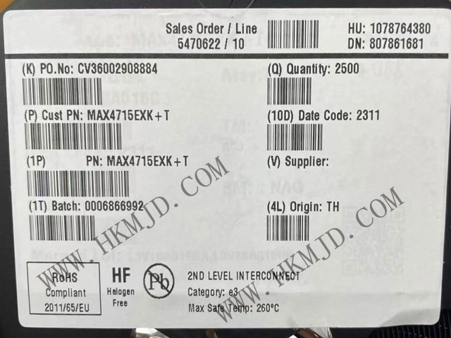 Maxim MAX4715EXK 低壓單電源 SPST 模擬開關(guān)