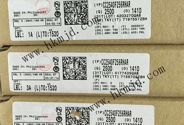 配備256kB 閃存，8kB SRAM【CC2540F256RHAR】——帶 USB 的低功耗 Bluetooth?無線MCU